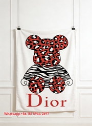 Dior Leopard Zebra Bear Flannel Sofa Throw Blanket D449